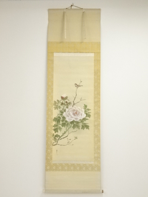 道具 ] - 道具 杏月筆 牡丹 肉筆絹本掛軸（保護箱） | 宗 sou::お